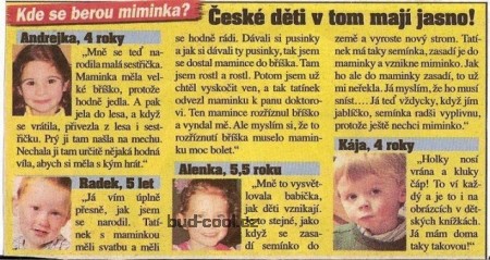 Zeptali jsme se dětí kde se berou miminka
